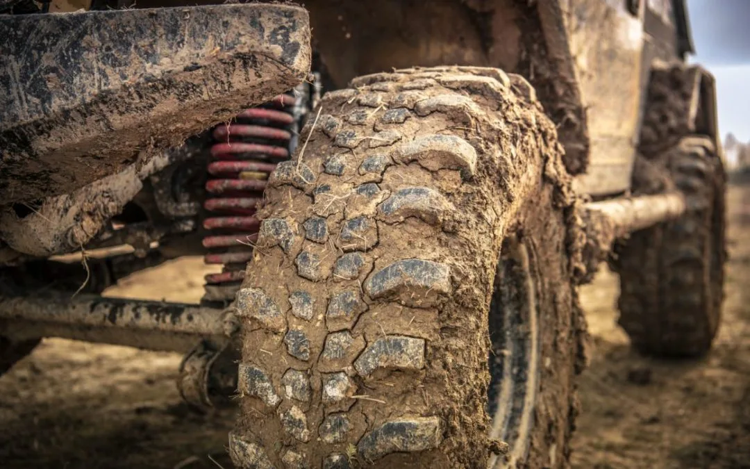 Muddy Offroad Vehicle Wheel